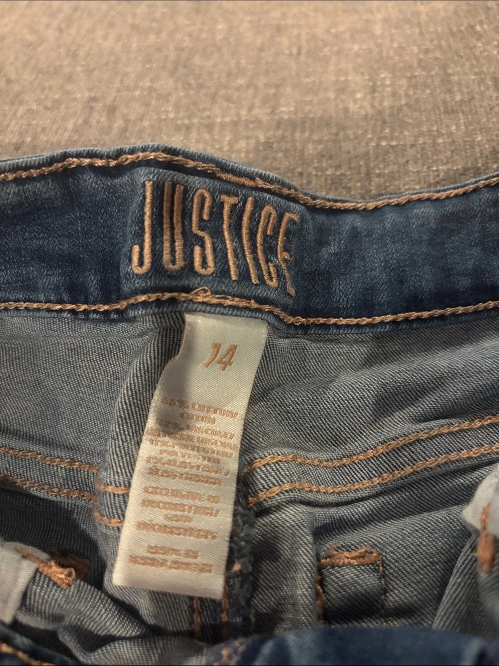 Justice Blue Distressed Roll-Cuff Denim Shorts